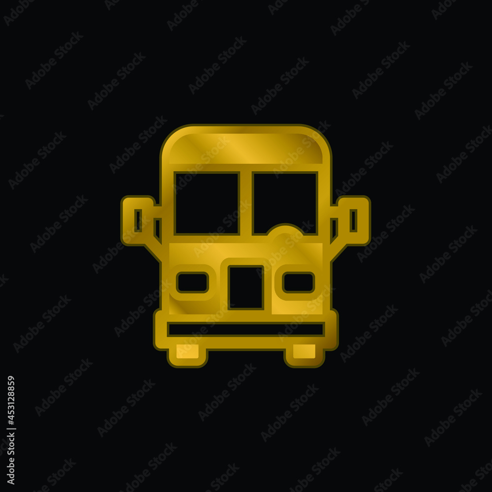 Airport Bus gold plated metalic icon or logo vector Airport Bus gold plated metalic icon or logo vector