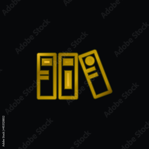 Archives gold plated metalic icon or logo vector