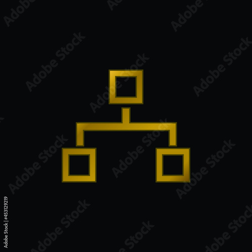 Blocks Scheme Graphic gold plated metalic icon or logo vector
