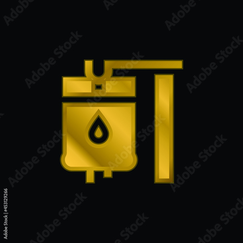 Blood gold plated metalic icon or logo vector