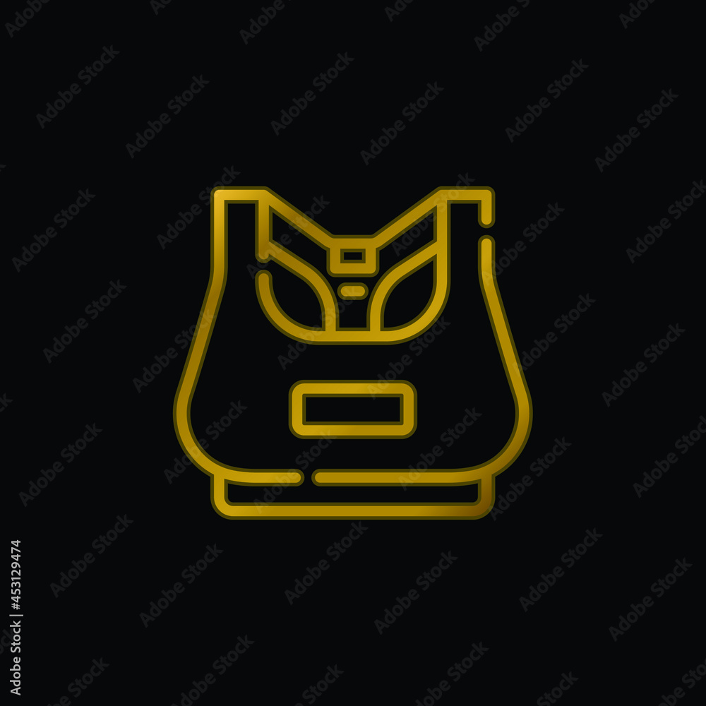 Bra gold plated metalic icon or logo vector Bra gold plated metalic icon or logo vector