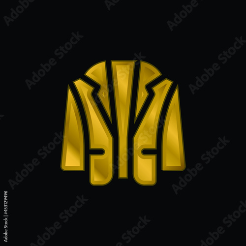 Blazer gold plated metalic icon or logo vector