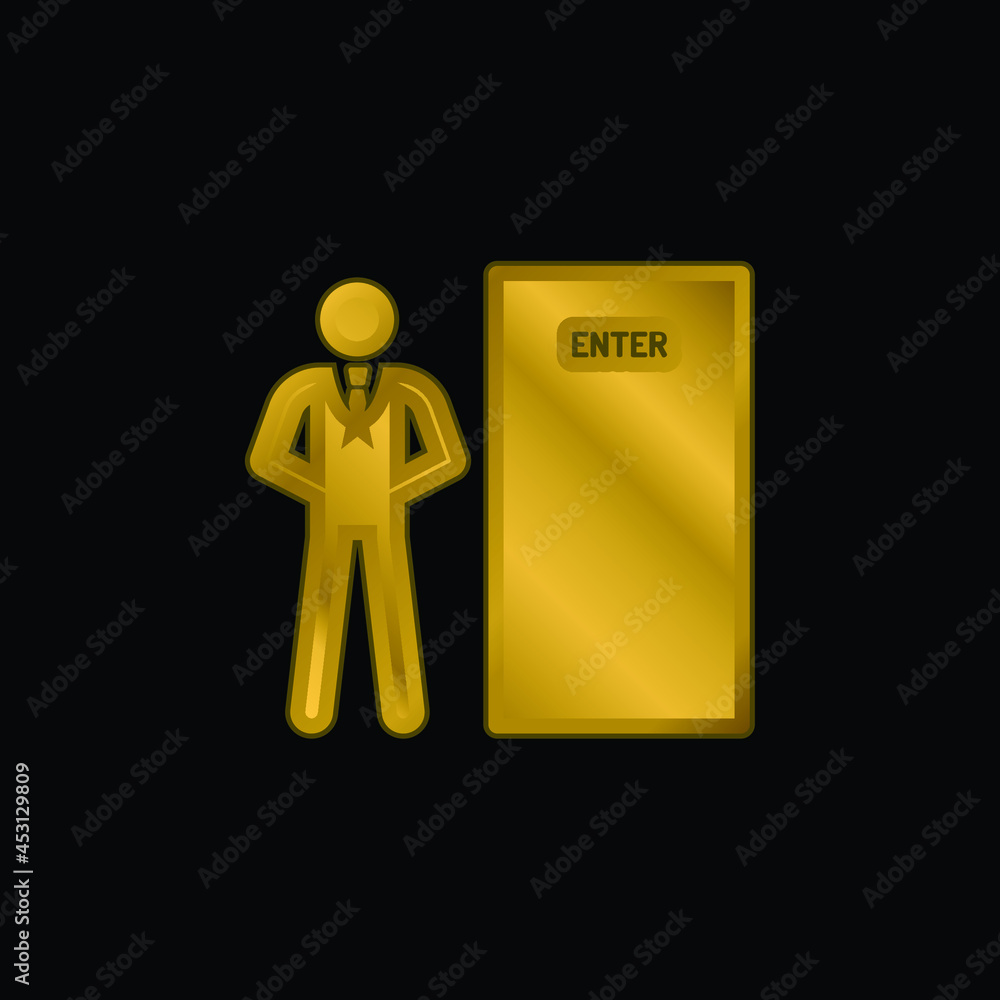 Bodyguard gold plated metalic icon or logo vector Bodyguard gold plated metalic icon or logo vector