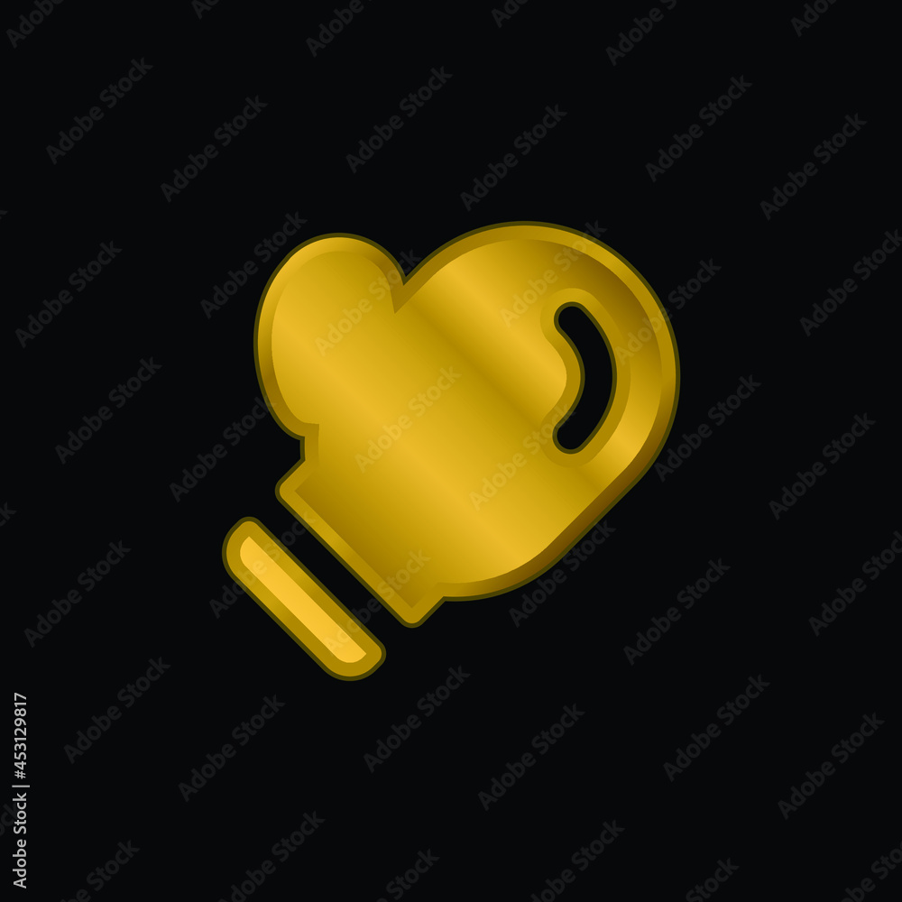Boxing Gloves gold plated metalic icon or logo vector Boxing Gloves gold plated metalic icon or logo vector