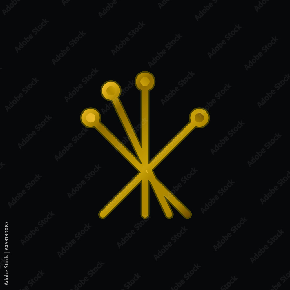 Acupuncture gold plated metalic icon or logo vector Acupuncture gold plated metalic icon or logo vector