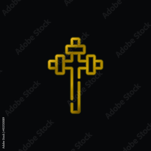 Aaronic gold plated metalic icon or logo vector