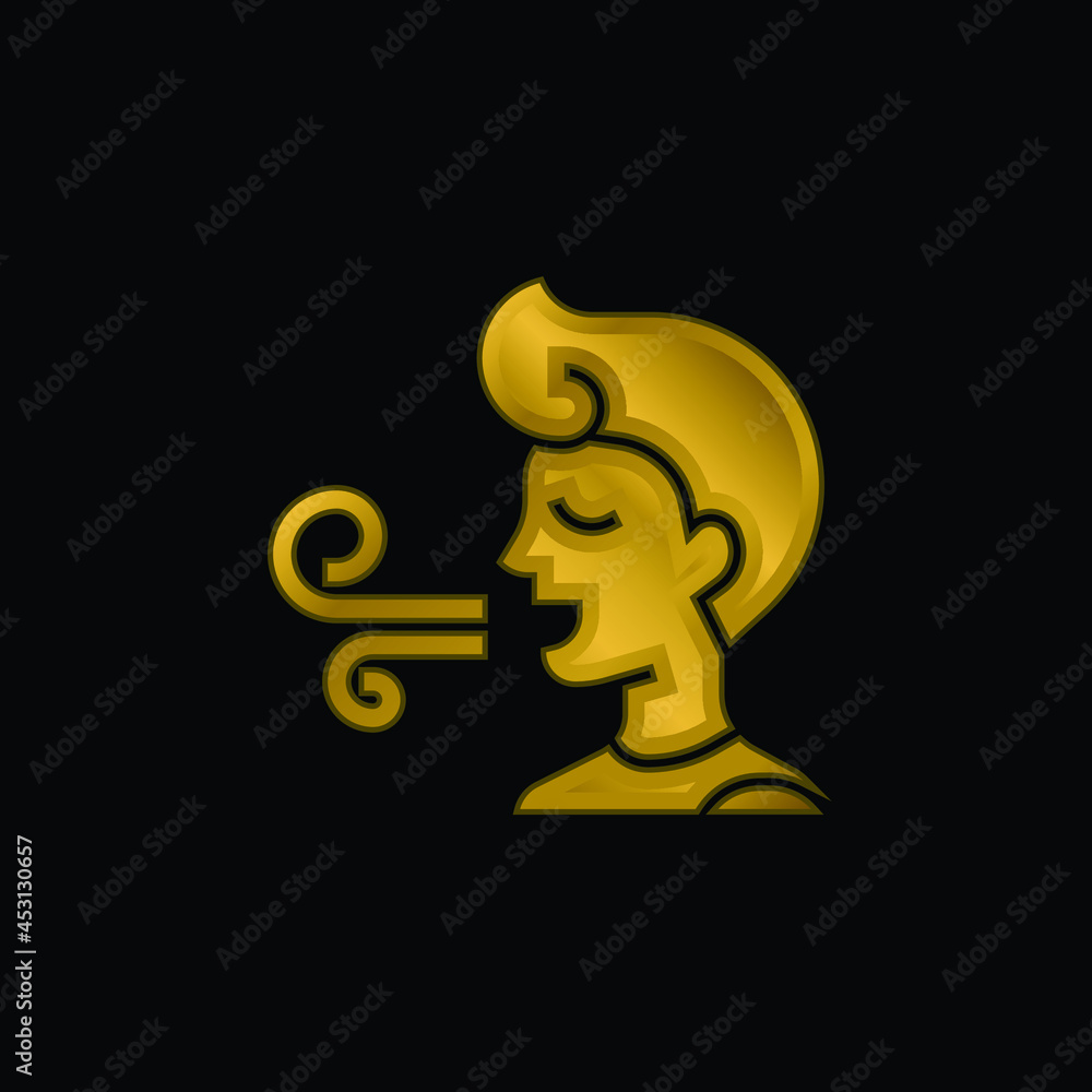 Bad Breath gold plated metalic icon or logo vector Bad Breath gold plated metalic icon or logo vector