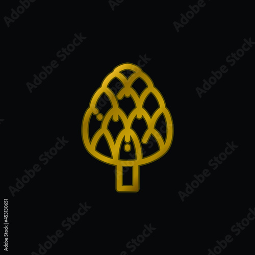 Artichoke gold plated metalic icon or logo vector