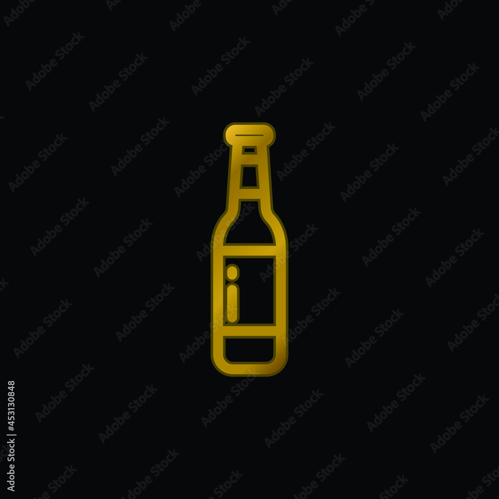 Beer gold plated metalic icon or logo vector Beer gold plated metalic icon or logo vector