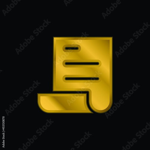 Archive gold plated metalic icon or logo vector