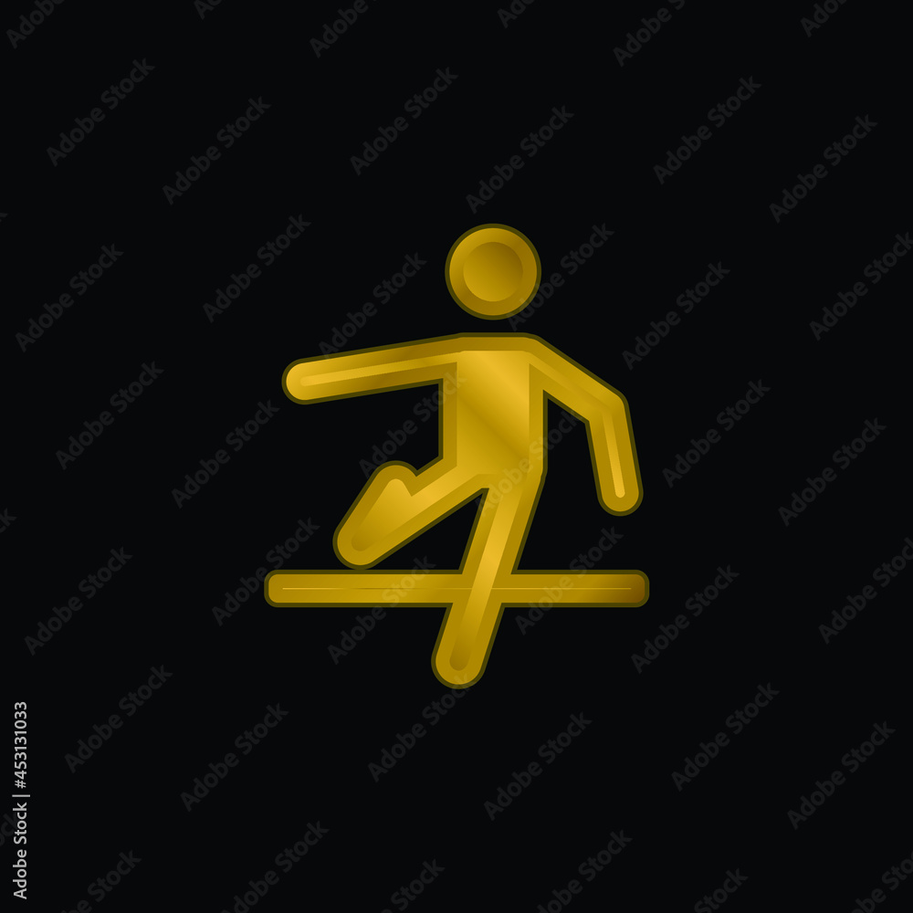 Athlete gold plated metalic icon or logo vector Athlete gold plated metalic icon or logo vector