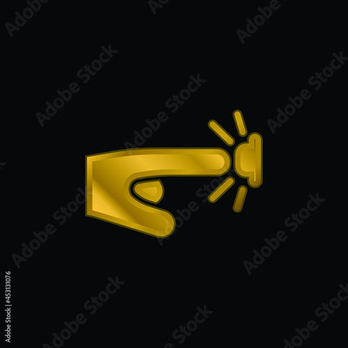 Alarm Button gold plated metalic icon or logo vector