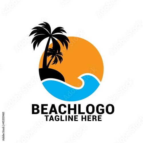 Beach logo icon vector template.