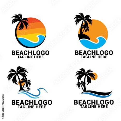 Beach logo icon vector template.
