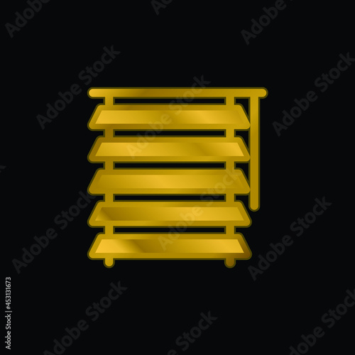 Blind gold plated metalic icon or logo vector