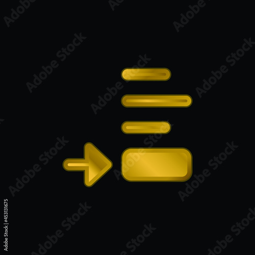 Bottom gold plated metalic icon or logo vector