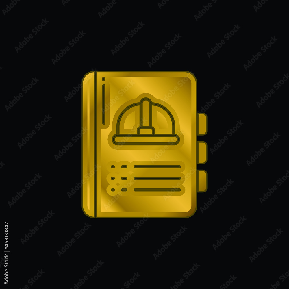 Book gold plated metalic icon or logo vector Book gold plated metalic icon or logo vector