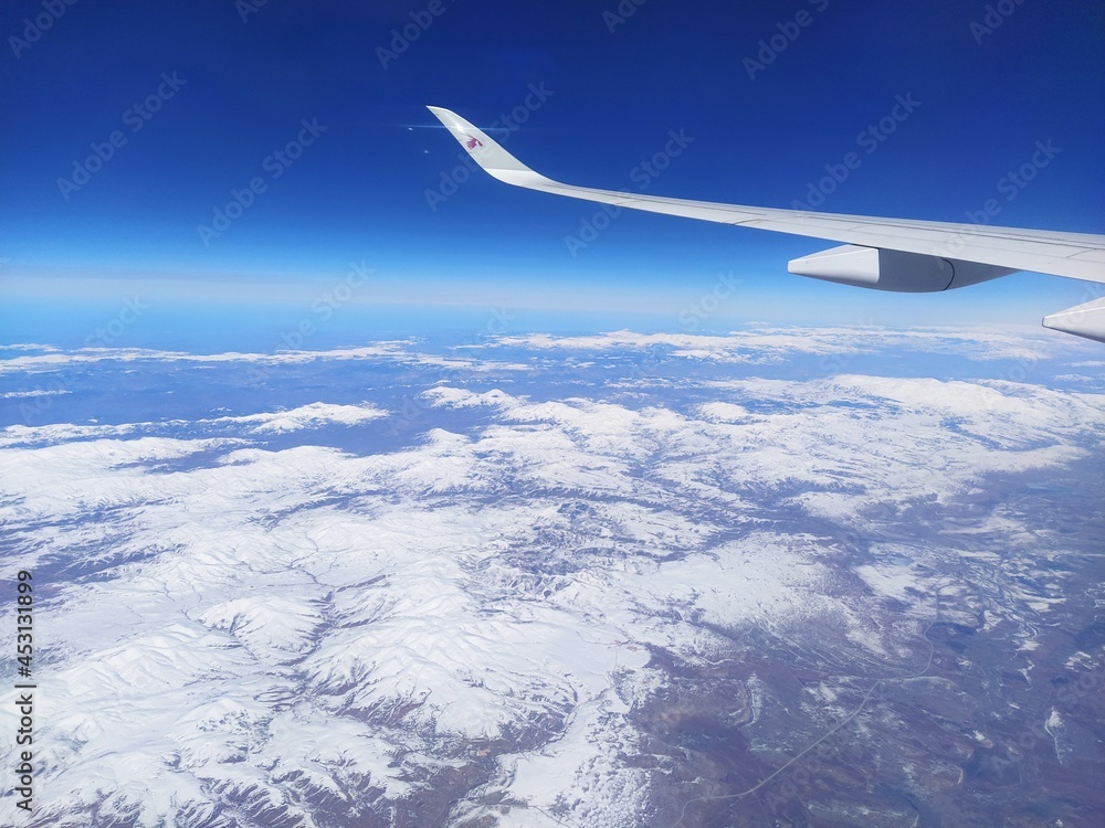 Airplane window view Airplane window view