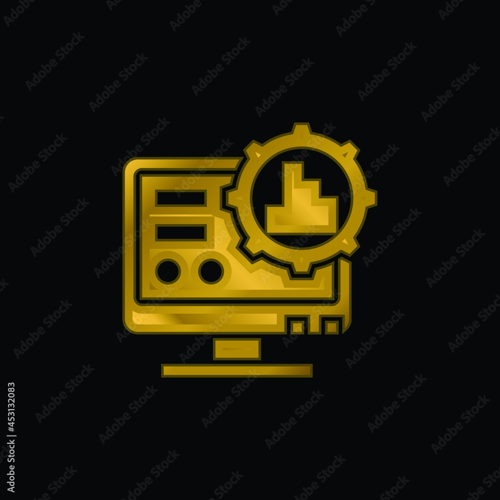 Big Data gold plated metalic icon or logo vector Big Data gold plated metalic icon or logo vector