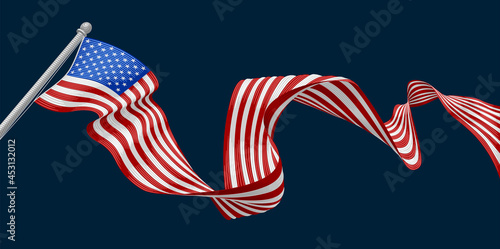 American Flag Engraved Vintage Woodcut Style photo