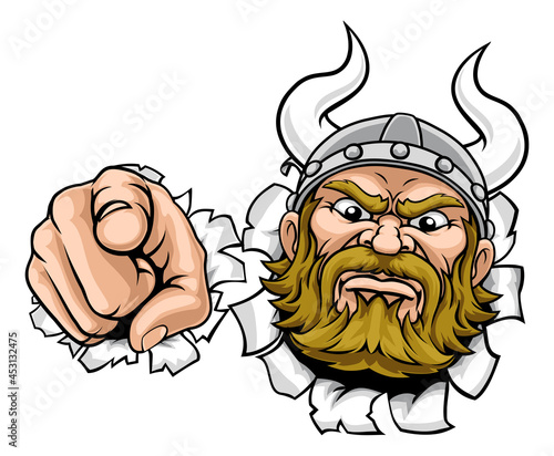 Viking Mascot Cartoon Chara...