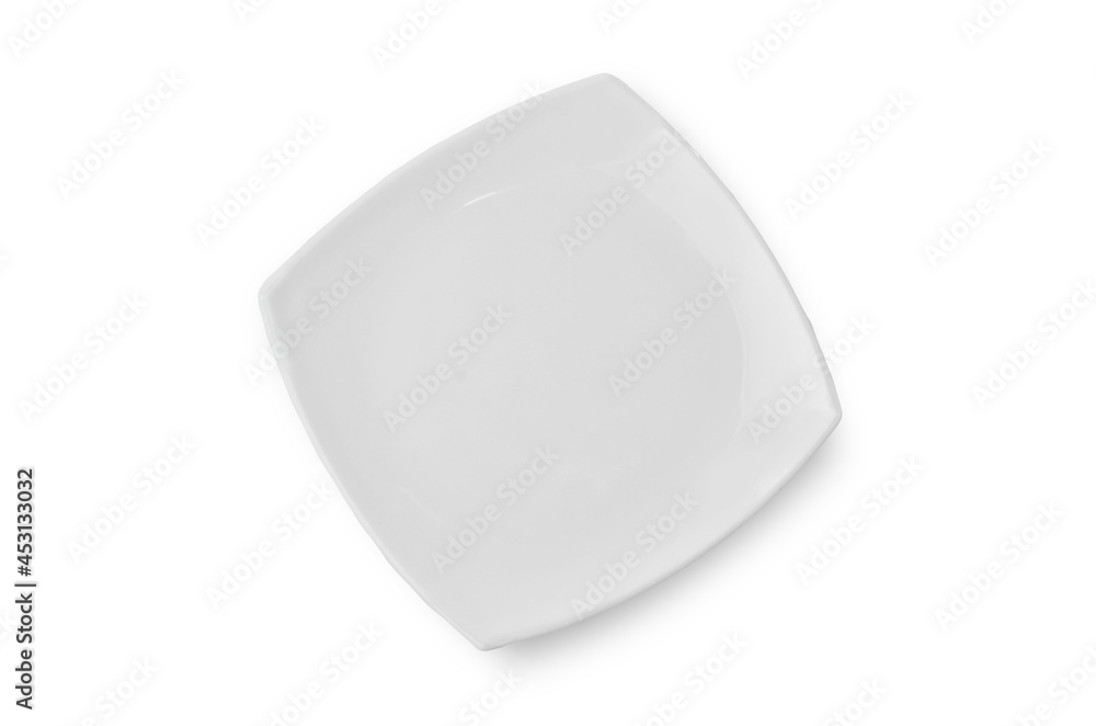 Empty plate isolated on a white background top view Empty plate isolated on a white background top view