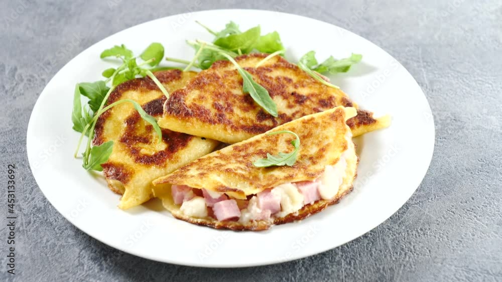 crepe with cheese and ham crepe with cheese and ham