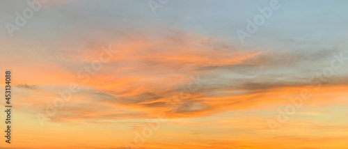 Panorama twilight sky and cloud at evening background. © Tarokmew