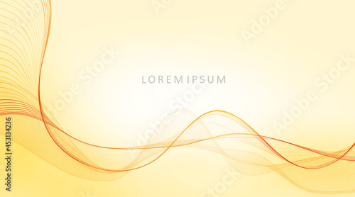 Abstract light yellow gradient design, minimal brown flowing wave patterns