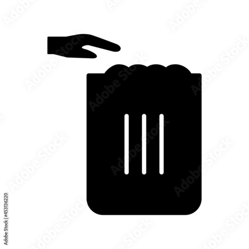 Use Trash Bin Glyph Vector Line Icon Design