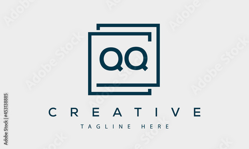 QQ square frame letter logo design vector