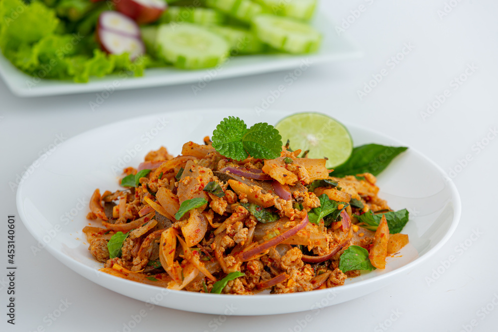 Spicy minced pork salad Spicy minced pork salad