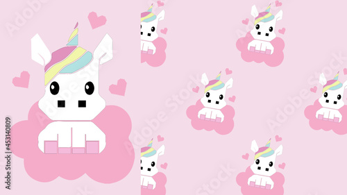 Square cute unicorn