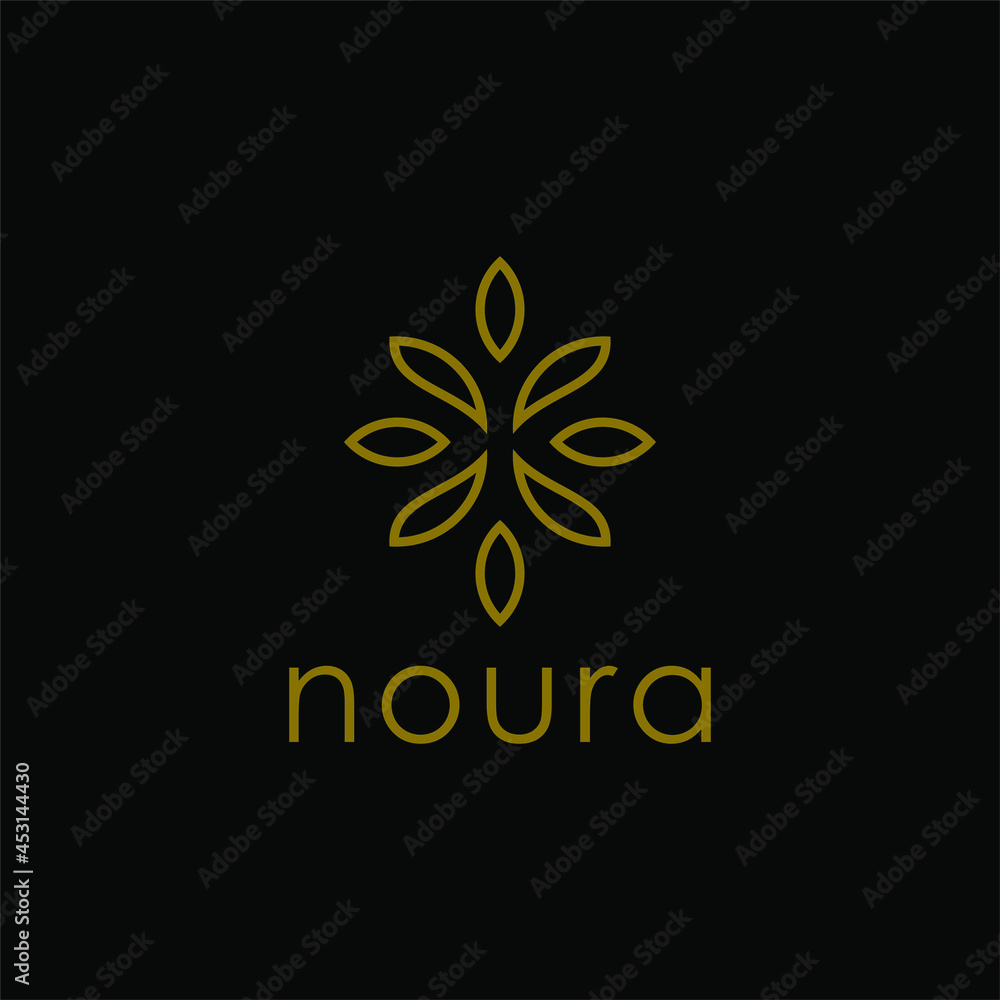 Simple clean leaf gold luxury logo design