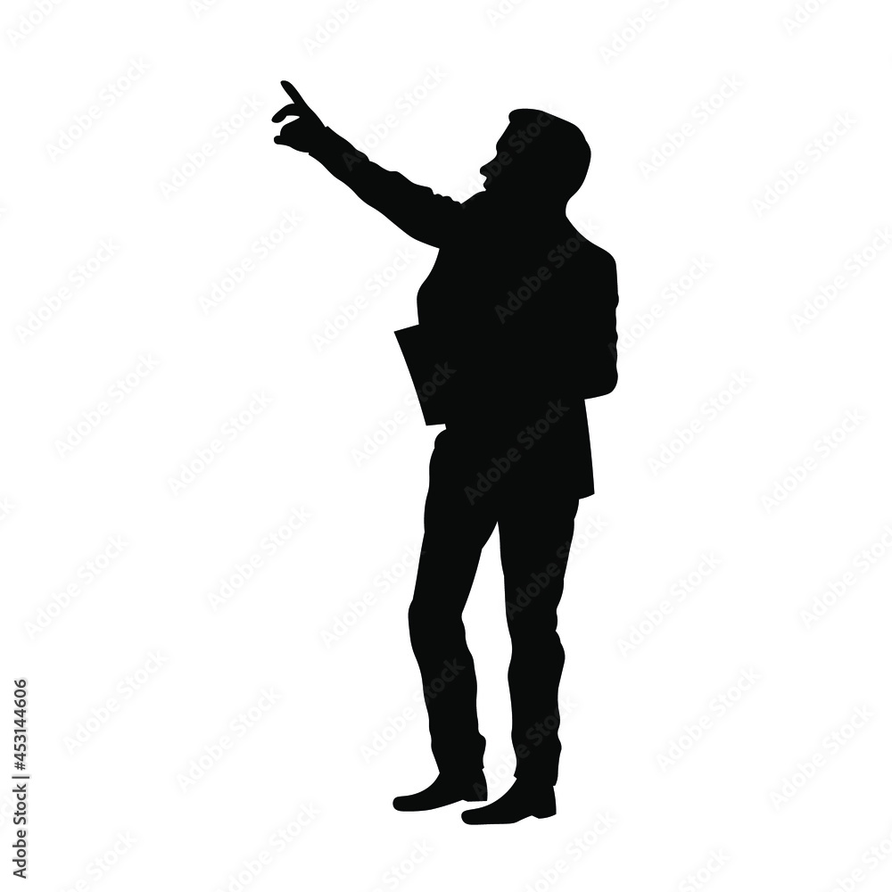 Business man making presentation, coaching silhouette. Teacher or professor teaching. Business man making presentation, coaching silhouette. Teacher or professor teaching.