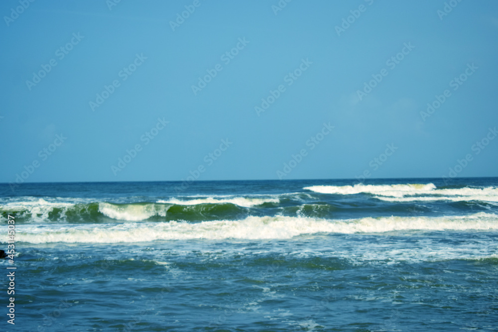 Ocean-Sea Waves AND Sky Blue Landscape Background