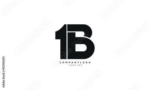 1B, B1, Abstract initial monogram letter alphabet logo design
