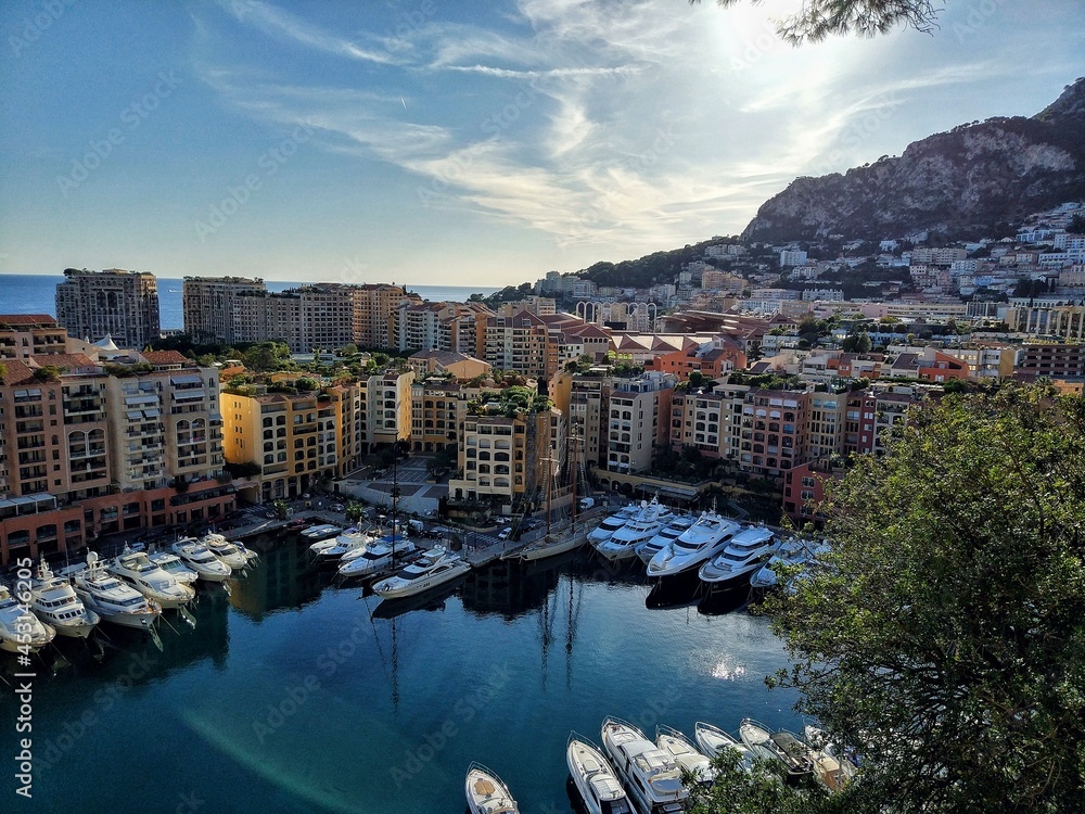 View of the residential areas in Monaco, Europe