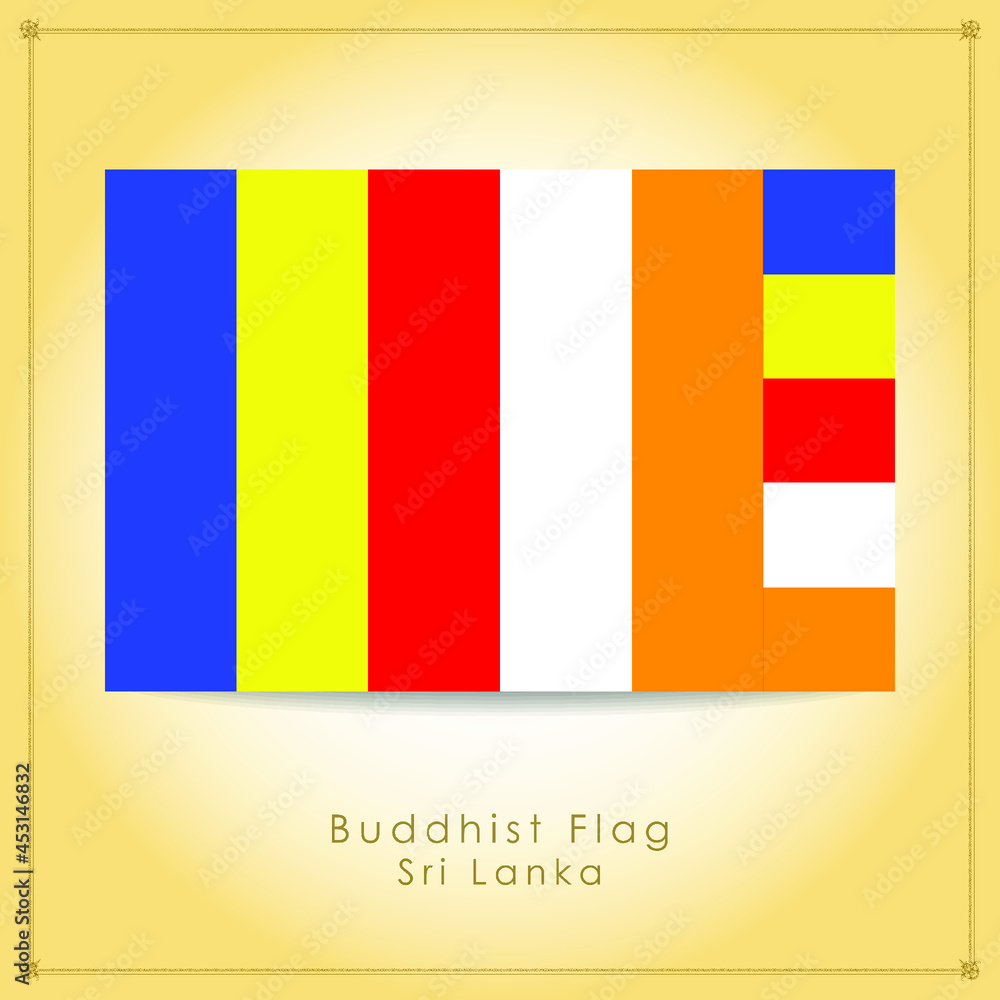 Sri Lankan Buddhist Flag Vector