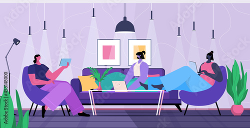 businesspeople team using digital gadgets business people working together online communication teamwork
