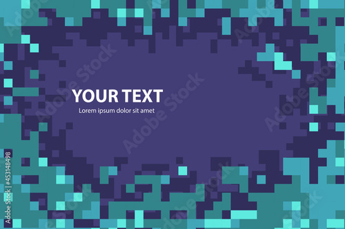Abstract pixel background illustration. Place to write. background from tiles with shadows.