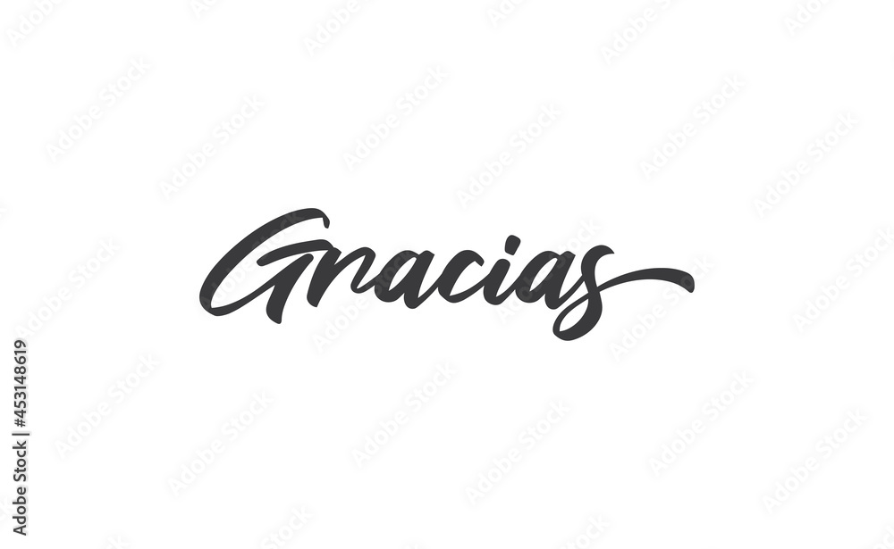 Gracias Vector Lettering Thank You In Spanish Phrase Handwritten