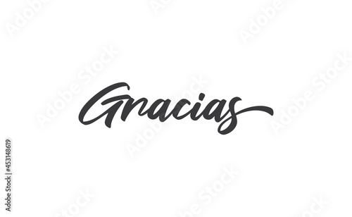 Gracias vector lettering. Thank you in Spanish. Phrase handwritten calligraphy. photo