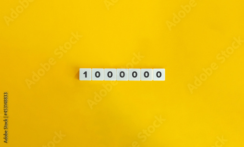 One Million Number on Block Letters. Minimal aesthetics. photo