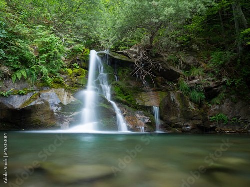 Beautiful waterfall in the Appennini mountains  Italy 