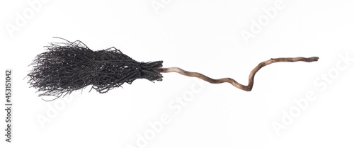 Εκτύπωση καμβά black halloween witch's broom on a white background
