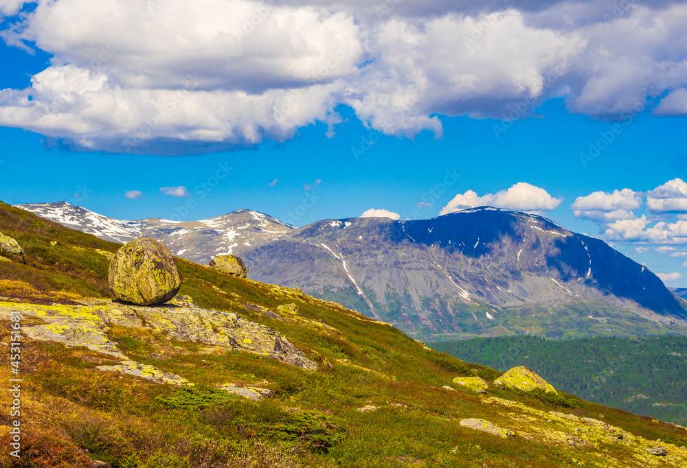 Beautiful valley panorama Norway Hemsedal Hydalen with snowed in Mountains. Beautiful valley panorama Norway Hemsedal Hydalen with snowed in Mountains.