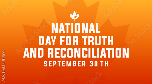 national day of truth and reconciliation modern creative banner, design concept, social media post with white text on an orange background 