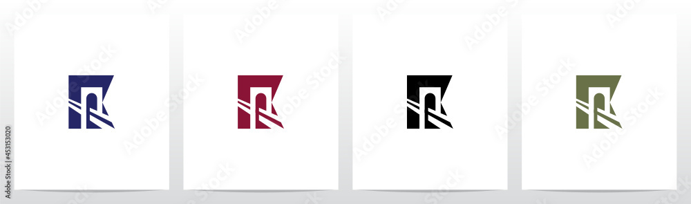 Fototapeta premium Bridge Inside Letter Logo Design K