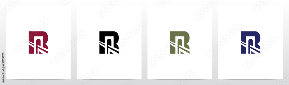 Obraz premium Bridge Inside Letter Logo Design R
